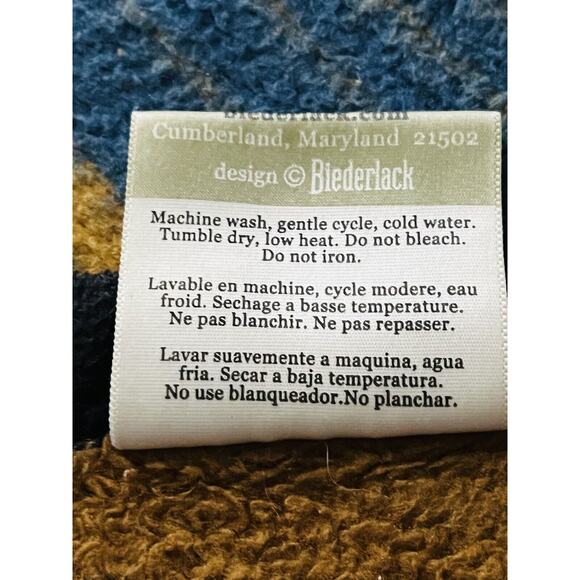 Vtg BIEDERLACK Blanket Throw Western Native Aztec Southwestern Thunderbird Eagle - Picture 11 of 14